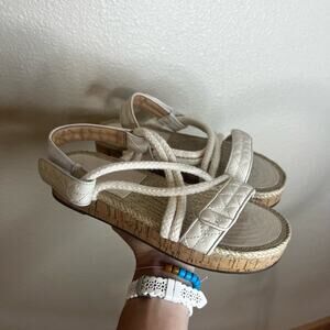 Schutz Womens Demmy Sandals White Natural Espadrille Quilted Rope NEW 7.5